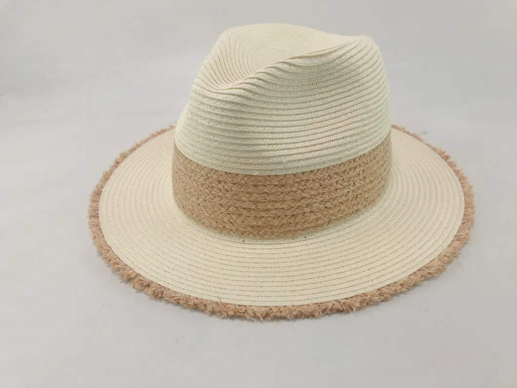 Soft Paper Braid with Fringed Brim Packable Panama Hat