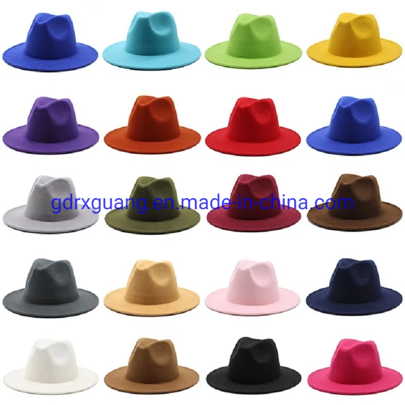 Wholesale Casual Multicolor High Quality Vintage Wide Brim Fedora Hats