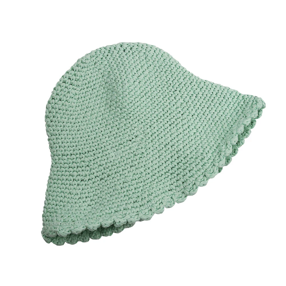 Good Service Plain Color White Custom Cotton Designer Summer Crochet Bucket Hat